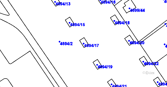 Parcela st. 4694/17 v KÚ Chomutov I, Katastrální mapa