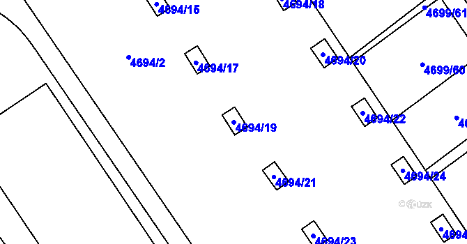 Parcela st. 4694/19 v KÚ Chomutov I, Katastrální mapa