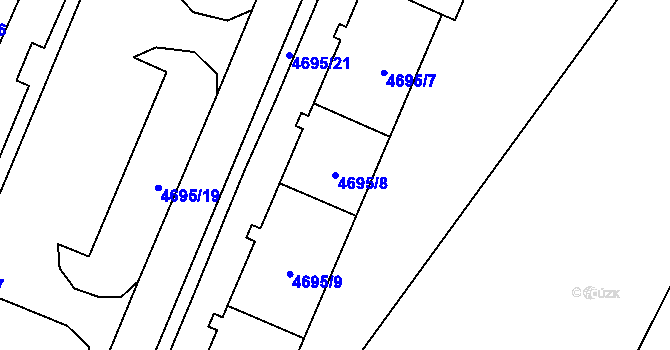 Parcela st. 4695/8 v KÚ Chomutov I, Katastrální mapa