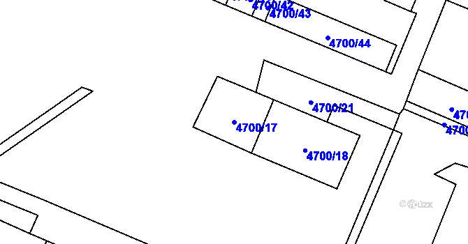 Parcela st. 4700/17 v KÚ Chomutov I, Katastrální mapa