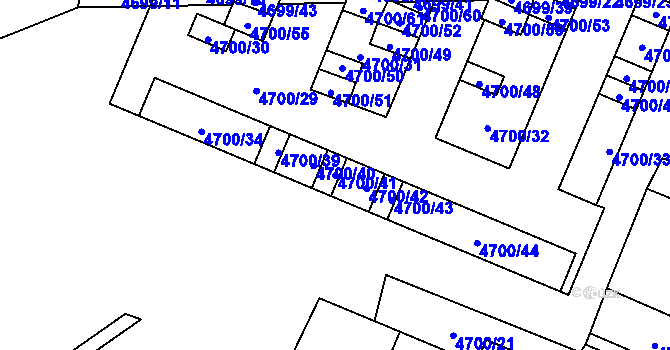 Parcela st. 4700/41 v KÚ Chomutov I, Katastrální mapa