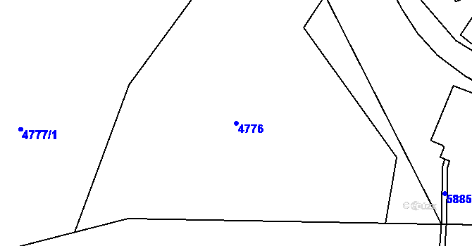 Parcela st. 4776 v KÚ Chomutov I, Katastrální mapa