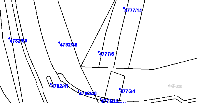 Parcela st. 4777/6 v KÚ Chomutov I, Katastrální mapa