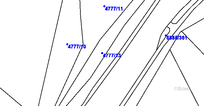 Parcela st. 4777/13 v KÚ Chomutov I, Katastrální mapa