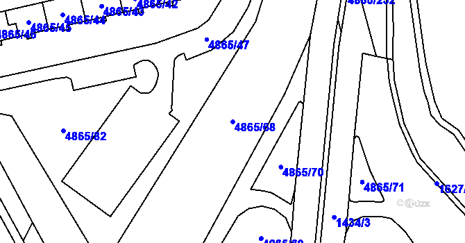 Parcela st. 4865/68 v KÚ Chomutov I, Katastrální mapa