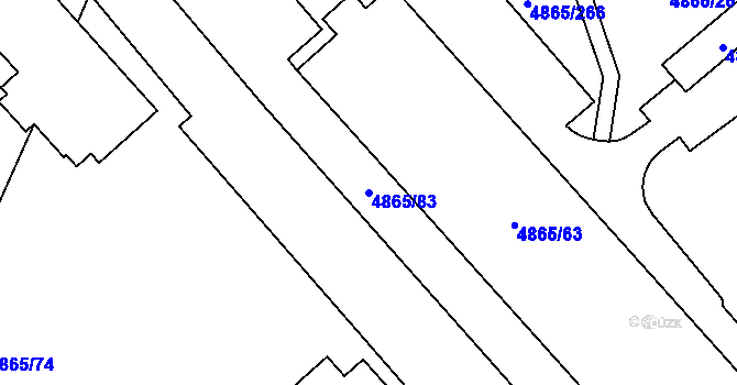Parcela st. 4865/83 v KÚ Chomutov I, Katastrální mapa