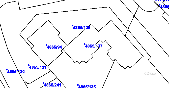 Parcela st. 4865/137 v KÚ Chomutov I, Katastrální mapa
