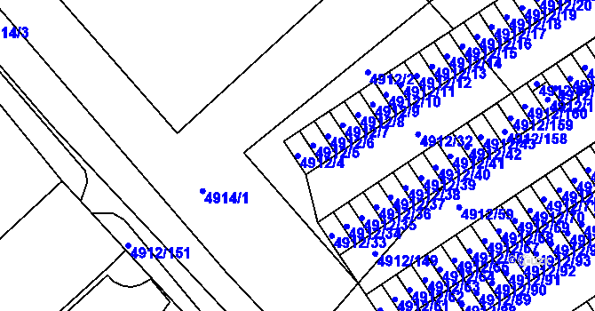 Parcela st. 4912/4 v KÚ Chomutov I, Katastrální mapa