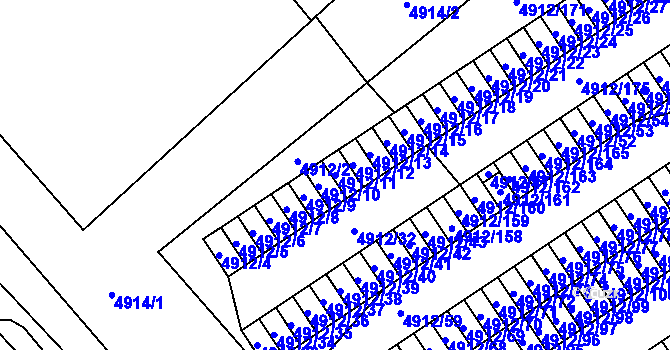 Parcela st. 4912/11 v KÚ Chomutov I, Katastrální mapa