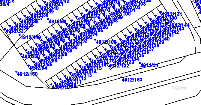 Parcela st. 4912/119 v KÚ Chomutov I, Katastrální mapa