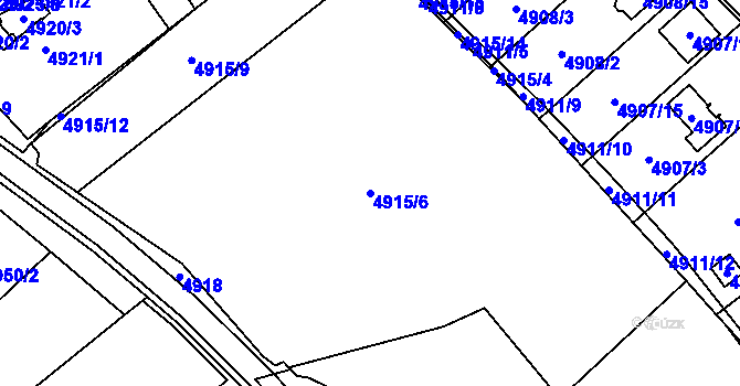 Parcela st. 4915/6 v KÚ Chomutov I, Katastrální mapa