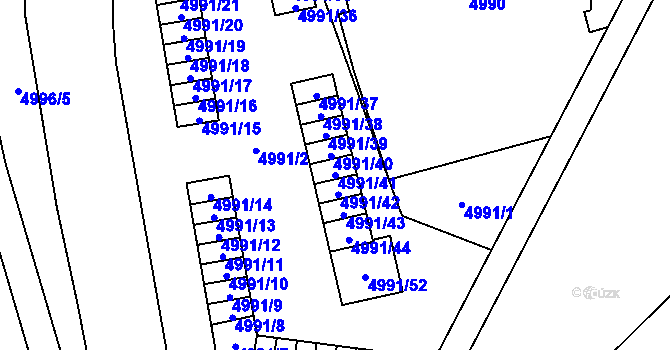 Parcela st. 4991/41 v KÚ Chomutov I, Katastrální mapa