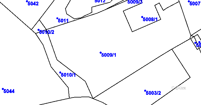 Parcela st. 5009/1 v KÚ Chomutov I, Katastrální mapa