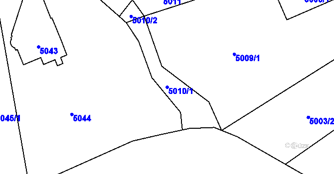 Parcela st. 5010/1 v KÚ Chomutov I, Katastrální mapa