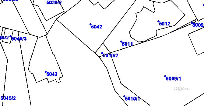 Parcela st. 5010/2 v KÚ Chomutov I, Katastrální mapa