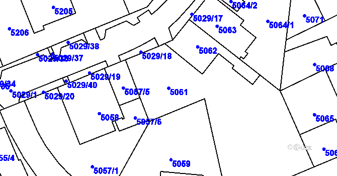 Parcela st. 5061 v KÚ Chomutov I, Katastrální mapa