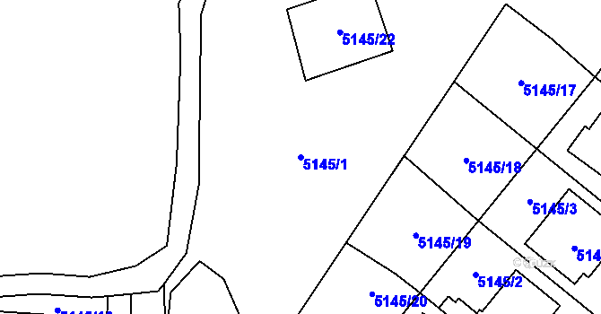 Parcela st. 5145/1 v KÚ Chomutov I, Katastrální mapa