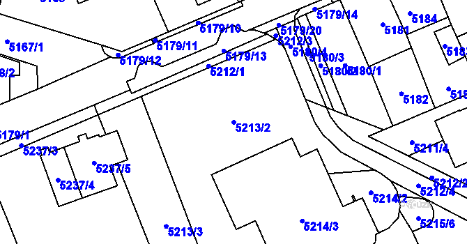 Parcela st. 5213/2 v KÚ Chomutov I, Katastrální mapa