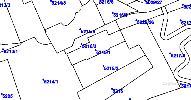 Parcela st. 5215/1 v KÚ Chomutov I, Katastrální mapa
