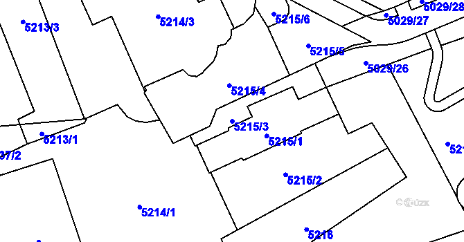 Parcela st. 5215/3 v KÚ Chomutov I, Katastrální mapa
