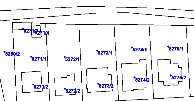 Parcela st. 5273/1 v KÚ Chomutov I, Katastrální mapa
