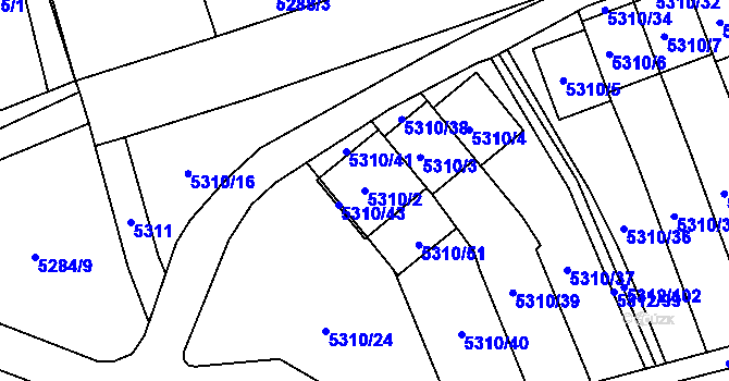 Parcela st. 5310/2 v KÚ Chomutov I, Katastrální mapa