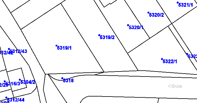 Parcela st. 5319 v KÚ Chomutov I, Katastrální mapa