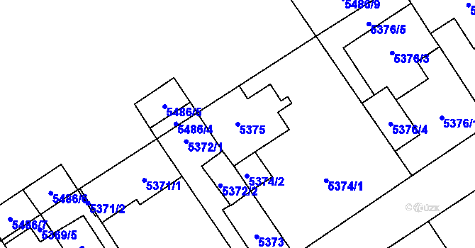 Parcela st. 5375 v KÚ Chomutov I, Katastrální mapa