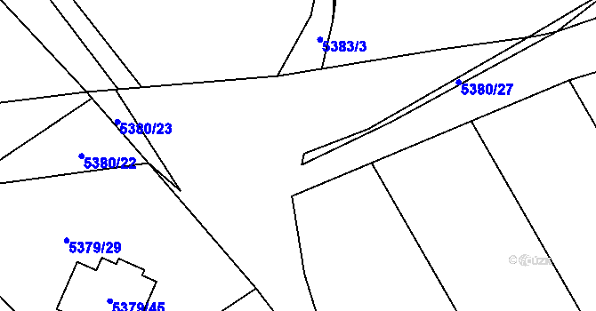 Parcela st. 5380/15 v KÚ Chomutov I, Katastrální mapa