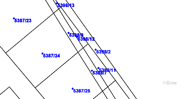 Parcela st. 5398/2 v KÚ Chomutov I, Katastrální mapa