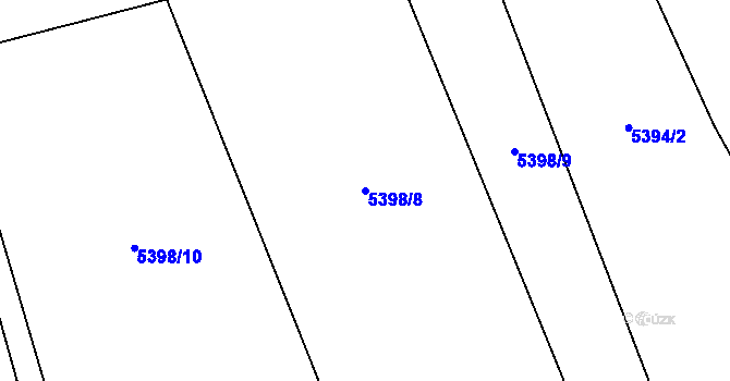 Parcela st. 5398/8 v KÚ Chomutov I, Katastrální mapa