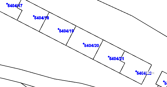 Parcela st. 5404/20 v KÚ Chomutov I, Katastrální mapa