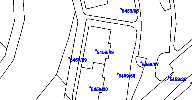 Parcela st. 5459/19 v KÚ Chomutov I, Katastrální mapa