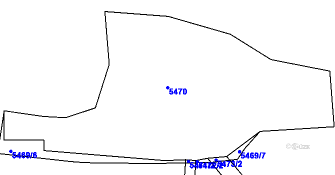 Parcela st. 5470 v KÚ Chomutov I, Katastrální mapa