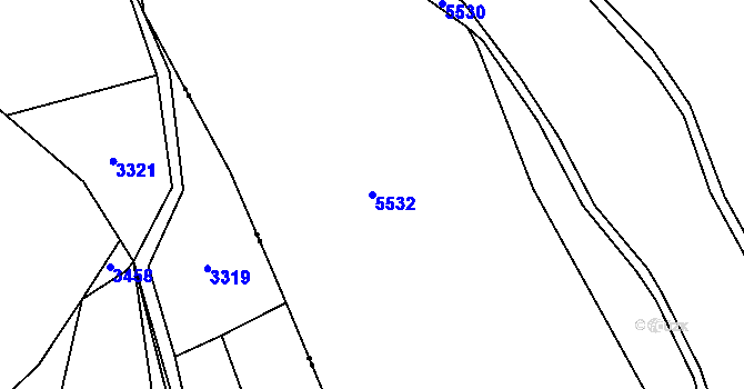 Parcela st. 5532 v KÚ Chomutov I, Katastrální mapa