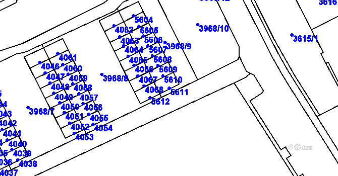 Parcela st. 5611 v KÚ Chomutov I, Katastrální mapa