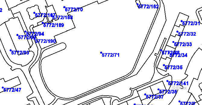 Parcela st. 5772/71 v KÚ Chomutov I, Katastrální mapa