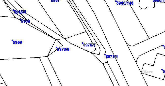 Parcela st. 5976/7 v KÚ Chomutov I, Katastrální mapa