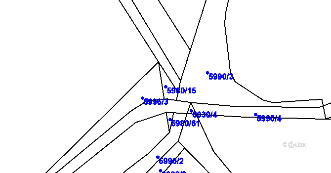 Parcela st. 5980/15 v KÚ Chomutov I, Katastrální mapa
