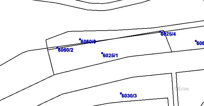 Parcela st. 6025/1 v KÚ Chomutov I, Katastrální mapa