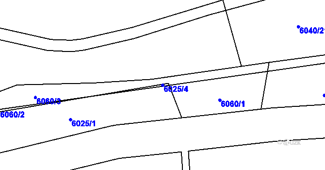 Parcela st. 6025/4 v KÚ Chomutov I, Katastrální mapa