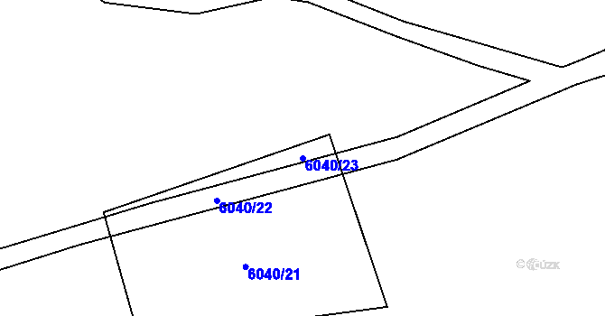 Parcela st. 6040/23 v KÚ Chomutov I, Katastrální mapa