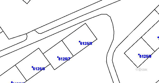 Parcela st. 6125/8 v KÚ Chomutov I, Katastrální mapa