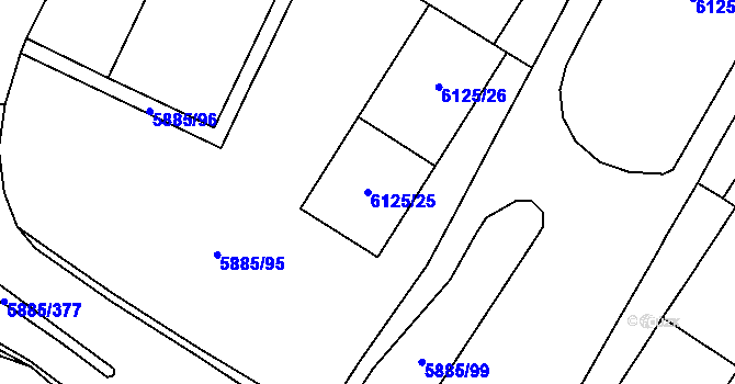 Parcela st. 6125/25 v KÚ Chomutov I, Katastrální mapa