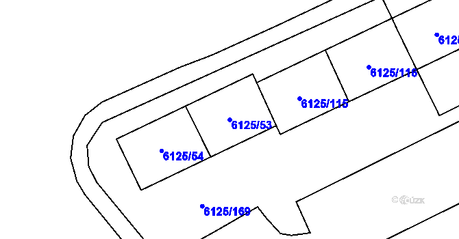 Parcela st. 6125/53 v KÚ Chomutov I, Katastrální mapa