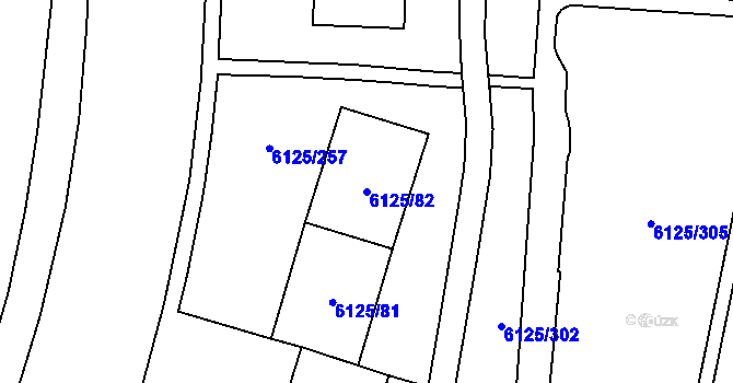 Parcela st. 6125/82 v KÚ Chomutov I, Katastrální mapa