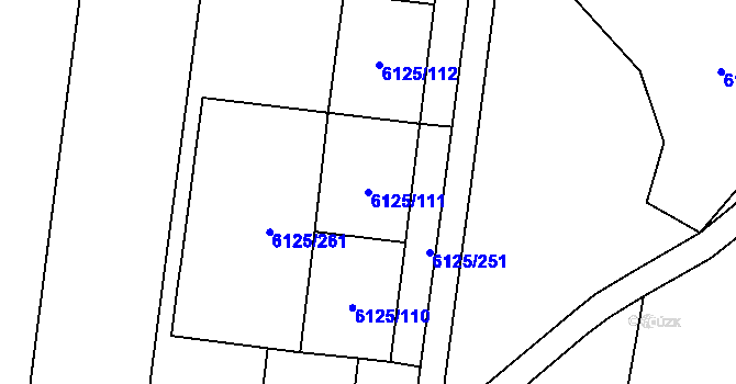 Parcela st. 6125/111 v KÚ Chomutov I, Katastrální mapa