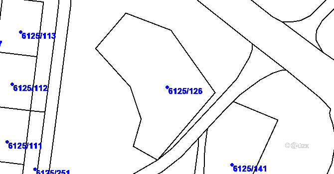 Parcela st. 6125/126 v KÚ Chomutov I, Katastrální mapa
