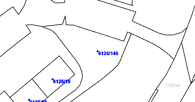 Parcela st. 6125/146 v KÚ Chomutov I, Katastrální mapa