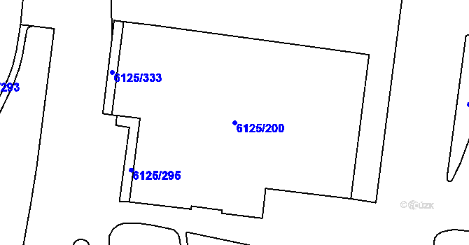 Parcela st. 6125/200 v KÚ Chomutov I, Katastrální mapa